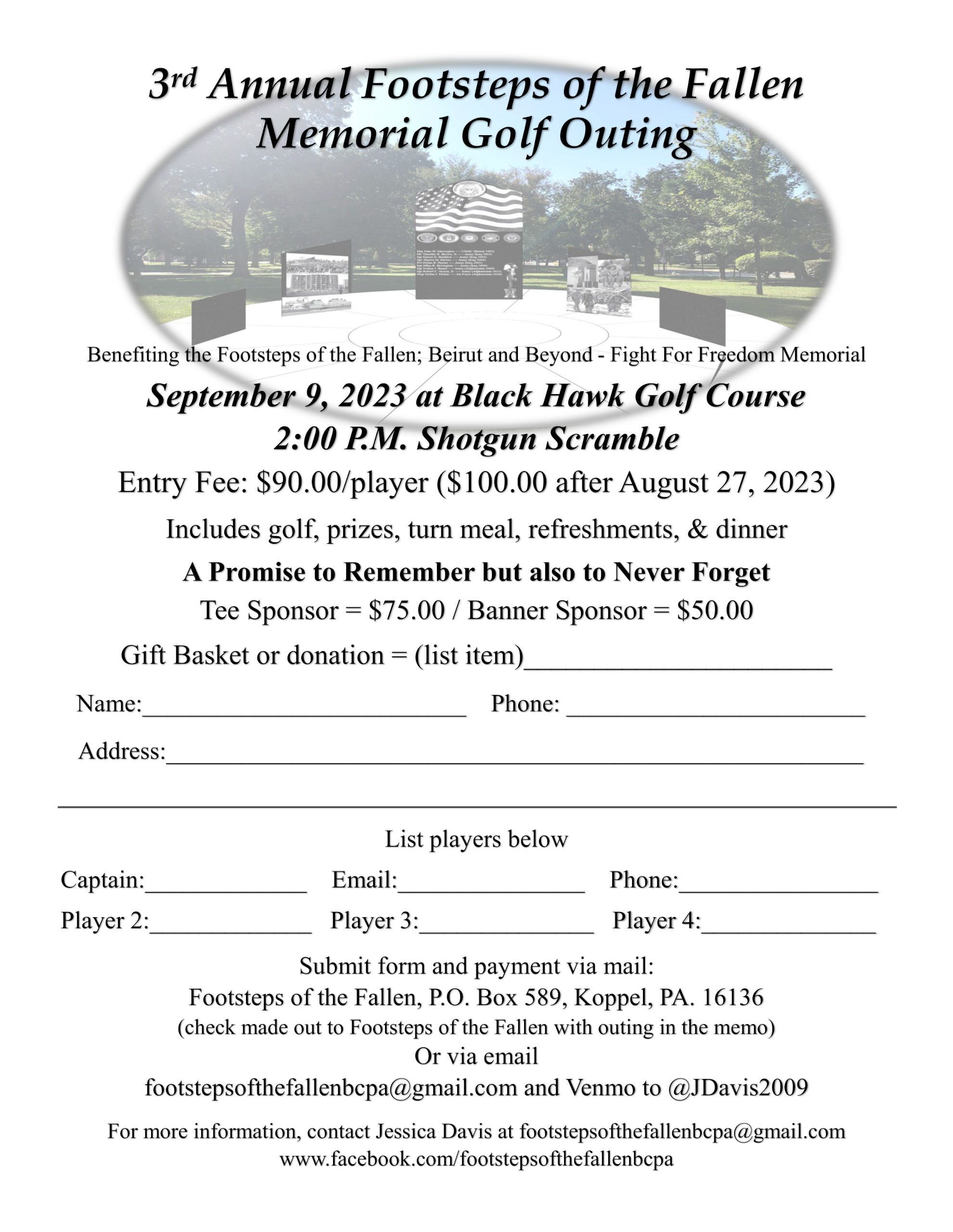 Black Hawk Golf Course | Event Calendar - (2023) Black Hawk Golf Course Event Calendar – (2023) Footsteps Of The Fallen Flyer